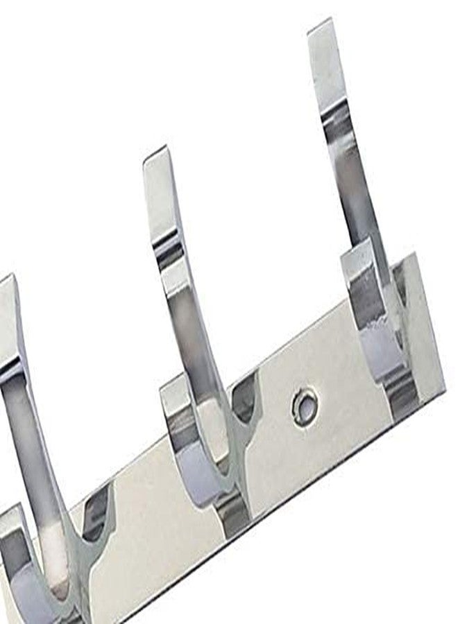 ماب مجموعة من علاقات ملابس من الفولاذ المقاوم للصدأ SC-Premium ذات الحواف المزدوجة - 8 دبابيس، خطافات جدارية للحمام والباب، قسم فضي - Image 2